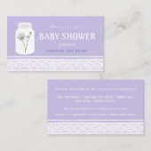 Wild Flower Mason Jar & Lace Baby shower Ticket Informatiekaartje (Voorkant / Achterkant)