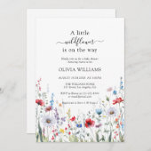 Wild Flower Meadow Baby shower Kaart (Voorkant / Achterkant)