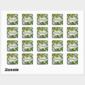 Wild Flower Meadow Denken aan u Groet Vierkante Sticker (Vel)