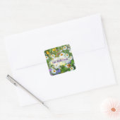 Wild Flower Meadow krijgt een goede groet Vierkante Sticker (Envelop)