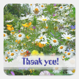 WILD FLOWER MEADOW ~ Square Dank u Sticker