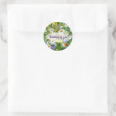 Wild Flower Meadow Thinking of You Greeting Square Ronde Sticker (Tas)