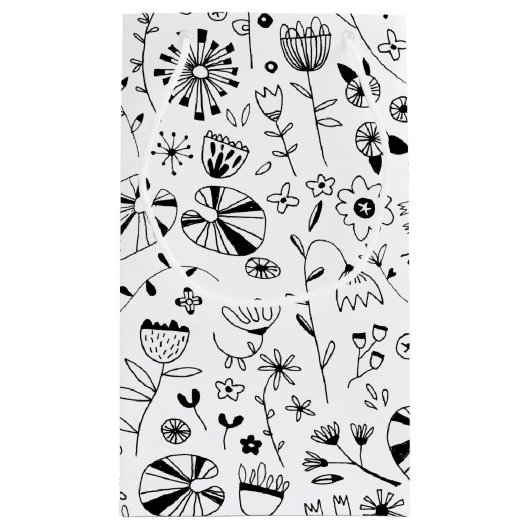 Wild Flower Monochrome Klein Cadeauzakje (Achterkant)