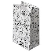 Wild Flower Monochrome Klein Cadeauzakje (Voorkant Gekanteld)