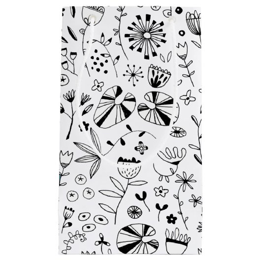 Wild Flower Monochrome Klein Cadeauzakje (Voorkant)