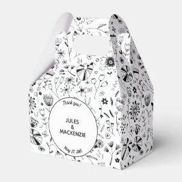 Wild Flower Monochrome Modern Bedankdoosjes