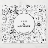 Wild Flower Monochrome Modern Bier Etiket (Enkel label)