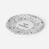 Wild Flower Monochrome Modern Wedding Papieren Bordje (Gekanteld)