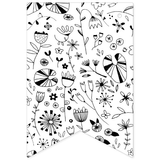 Wild Flower Monochrome Vlaggetjes (Tweede vlag)