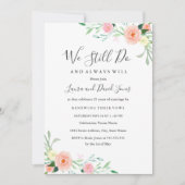 Wild Flower Peach Roze Bloemen Huwelijksgelofte Ve Kaart (Voorkant)