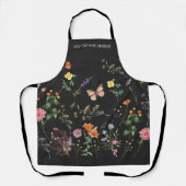 Wild Flower Pressed floral Tekst toevoegen Schort (Voorkant)