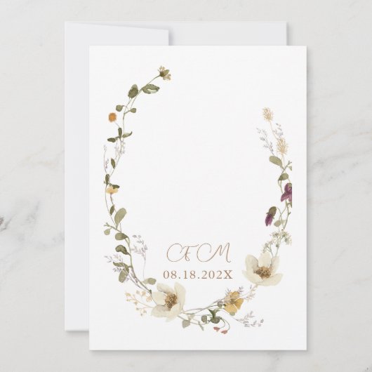 Wild Flower quinceañera uitnodiging (Achterkant)