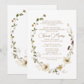 Wild Flower quinceañera uitnodiging (Voorkant / Achterkant)