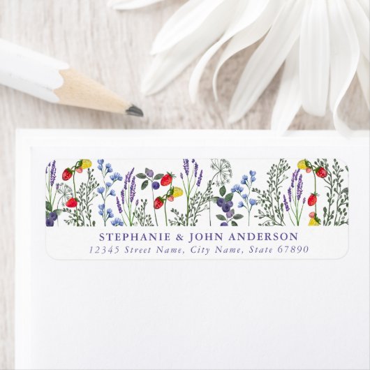 Wild Flower Retour Adreslabels Etiket (Insitu)