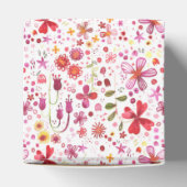 Wild Flower Waterverf Bruiloft Bedankdoosjes (Bovenkant)