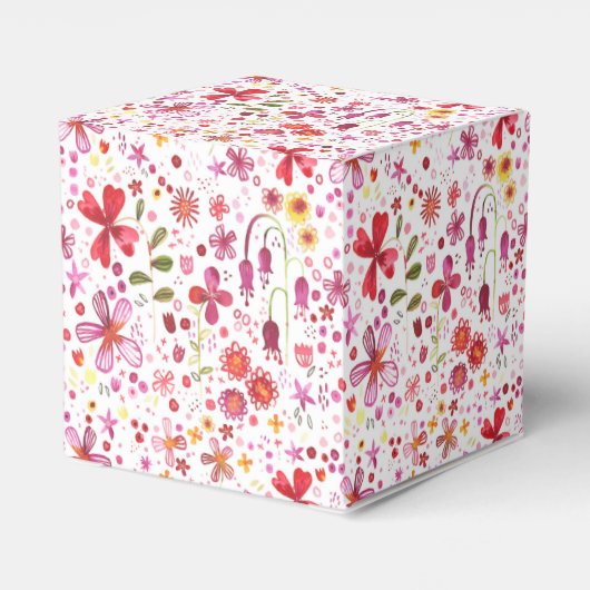 Wild Flower Waterverf Bruiloft Bedankdoosjes (Achterkant)