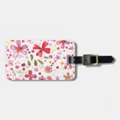 Wild Flower Waterverf Modern Gepersonaliseerd Bagagelabel (Voorkant horizontaal)