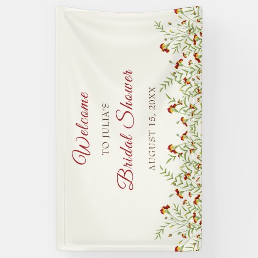 Wild Flower Yellow Marigold Foliage Vrijgezellenfe Spandoek (Verticaal)