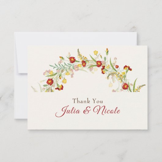 Wild Flower Yellow Marigold Foliage Wedding (Voorkant)