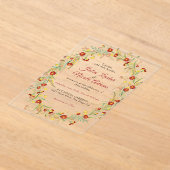 Wild Flower Yellow Marigold Foliage Wedding Acryl Uitnodigingen (Laagn)