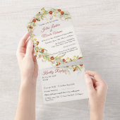 Wild Flower Yellow Marigold Foliage Wedding All In One Uitnodiging (Afscheurbaar)