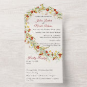 Wild Flower Yellow Marigold Foliage Wedding All In One Uitnodiging (Binnen)