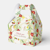 Wild Flower Yellow Marigold Foliage Wedding Bedankdoosjes (Achterkant)