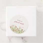 Wild Flower Yellow Marigold Foliage Wedding Bedankjes Labels (In situ)