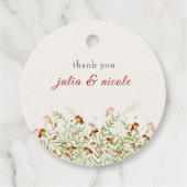 Wild Flower Yellow Marigold Foliage Wedding Bedankjes Labels (Voorkant)