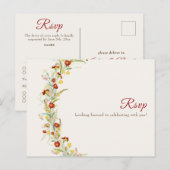 Wild Flower Yellow Marigold Foliage Wedding Briefkaart (Voorkant / Achterkant)