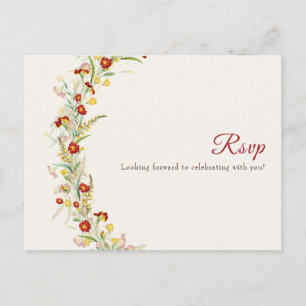 Wild Flower Yellow Marigold Foliage Wedding Briefkaart