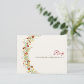 Wild Flower Yellow Marigold Foliage Wedding Briefkaart (Staand voorkant)
