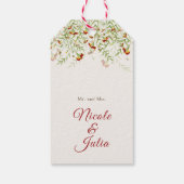 Wild Flower Yellow Marigold Foliage Wedding Cadeaulabel (Achterkant)