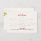 Wild Flower Yellow Marigold Foliage Wedding Informatiekaartje (Voorkant / Achterkant)