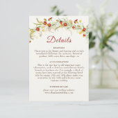 Wild Flower Yellow Marigold Foliage Wedding Informatiekaartje (Staand voorkant)