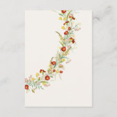 Wild Flower Yellow Marigold Foliage Wedding Informatiekaartje (Achterkant)