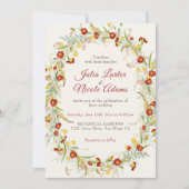 Wild Flower Yellow Marigold Foliage Wedding Kaart (Voorkant)