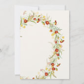 Wild Flower Yellow Marigold Foliage Wedding Kaart (Achterkant)