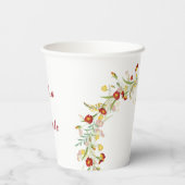 Wild Flower Yellow Marigold Foliage Wedding Papieren Bekers (Achterkant)