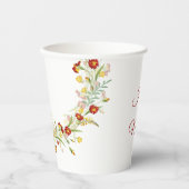 Wild Flower Yellow Marigold Foliage Wedding Papieren Bekers (Voorkant)