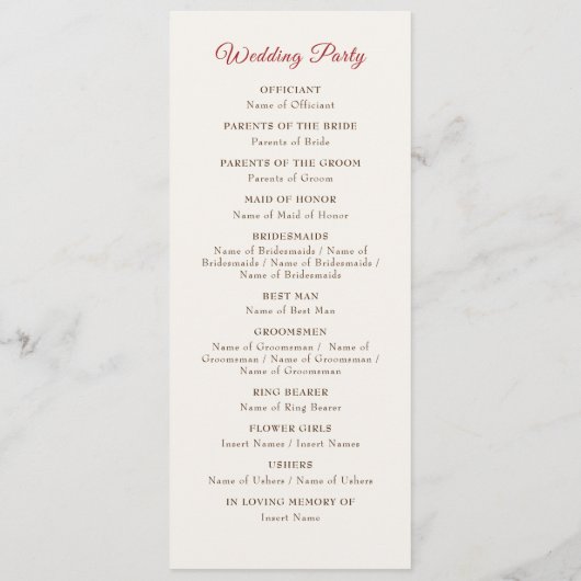 Wild Flower Yellow Marigold Foliage Wedding Programmakaart (Achterkant)