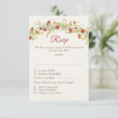 Wild Flower Yellow Marigold Foliage Wedding RSVP Kaartje (Staand voorkant)