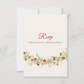 Wild Flower Yellow Marigold Foliage Wedding RSVP Kaartje (Achterkant)