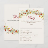 Wild Flower Yellow Marigold Foliage Wedding RSVP Kaartje (Voorkant / Achterkant)