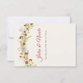 Wild Flower Yellow Marigold Foliage Wedding RSVP Kaartje (Achterkant)
