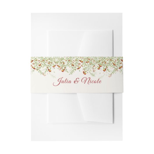 Wild Flower Yellow Marigold Foliage Wedding Uitnodigingen Wikkel (Voorkant Voorbeeld)