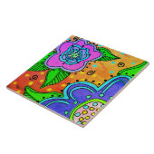 Wild Flowers Abstract digitaal schilderen Tegeltje (Zijkant)