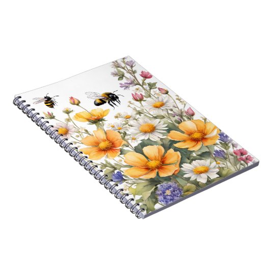 Wild Flowers and Honey Bees Waterverf Notitieboek (Rechterzijde)