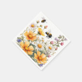 Wild Flowers and Honey Bees Waterverf Servet (Hoek)