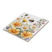 Wild Flowers and Honey Bees Waterverf Tegeltje (Zijkant)